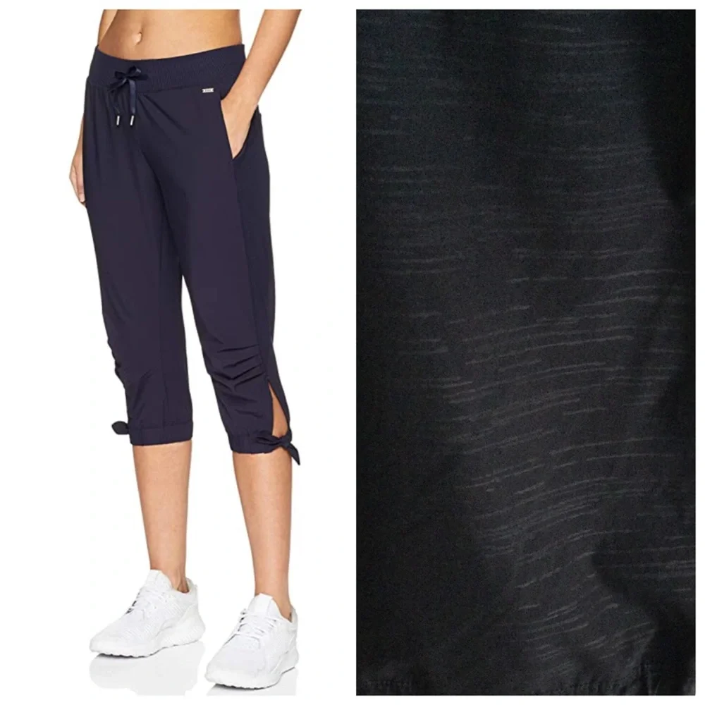 LORNA JANE Balance Active Tie 3/4 Crop Pant Black Sz Large - Picture 1 of 15